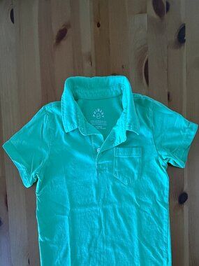 Primary Boys 100% Cotton shirt. Mint Green. S/S